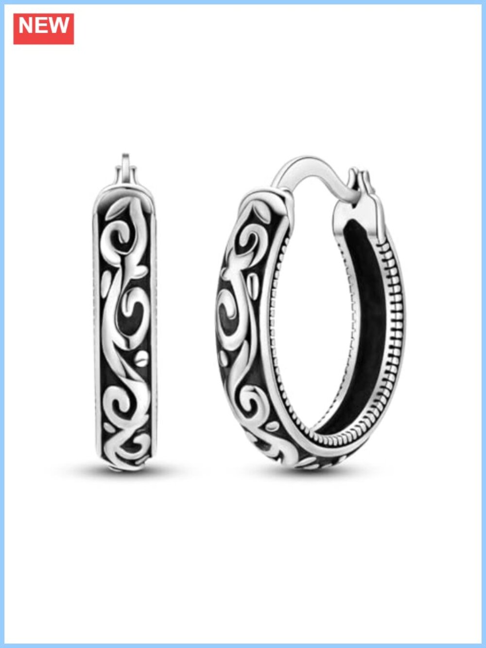 Sterling Silver Oval Filigree Small Hoop Earrings Dainty Huggie Hoops
